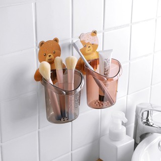 cốc nhựa để bàn chải con gấu
