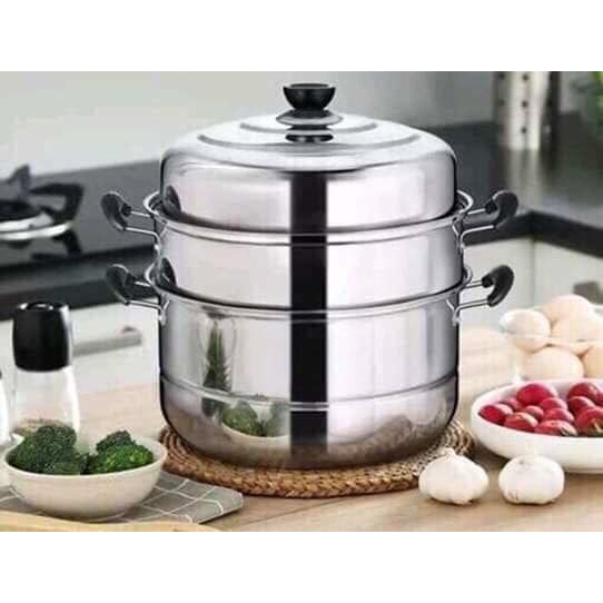 bộ nồi inox hấp 3 tầng
