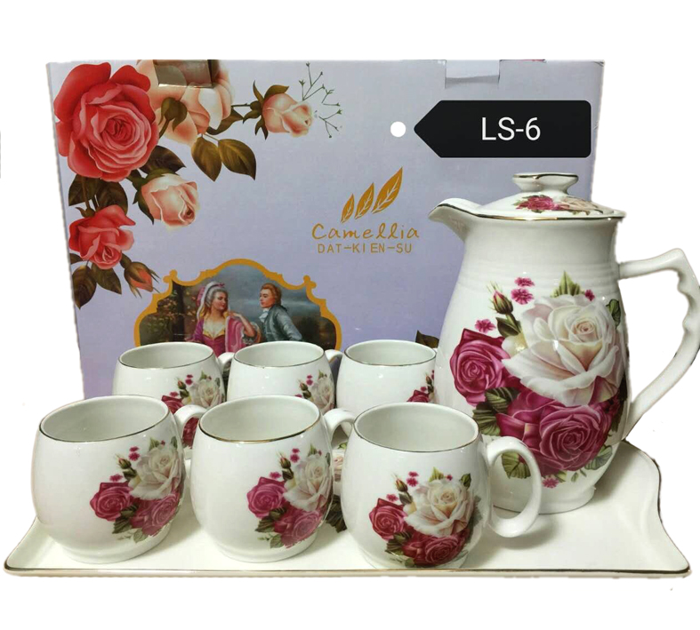 BÌNH CỐC SỨ HOA HỒNG CAO CẤP