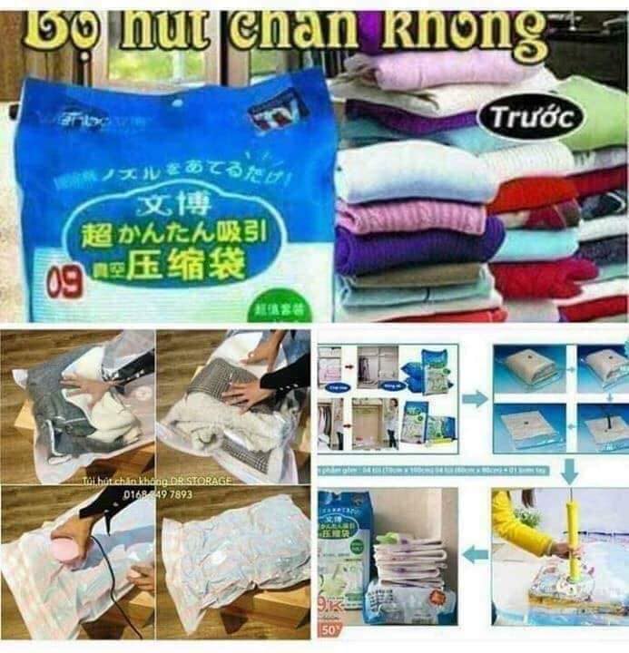 set 8 túi hút chân không đựng chăn ga